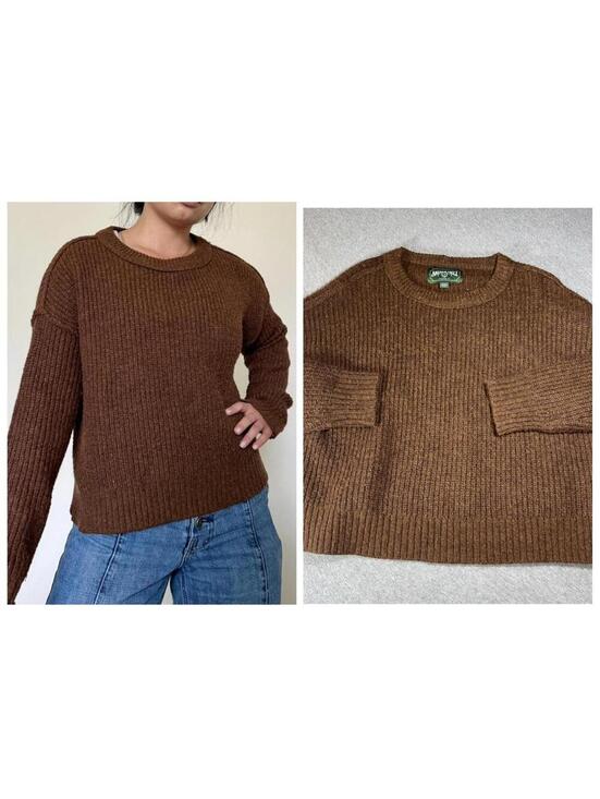 American Eagle Outfitters Sweaters - American Eagle 90s Ribbed Knit Sweater Woman’s Size Small Oversized Vtg